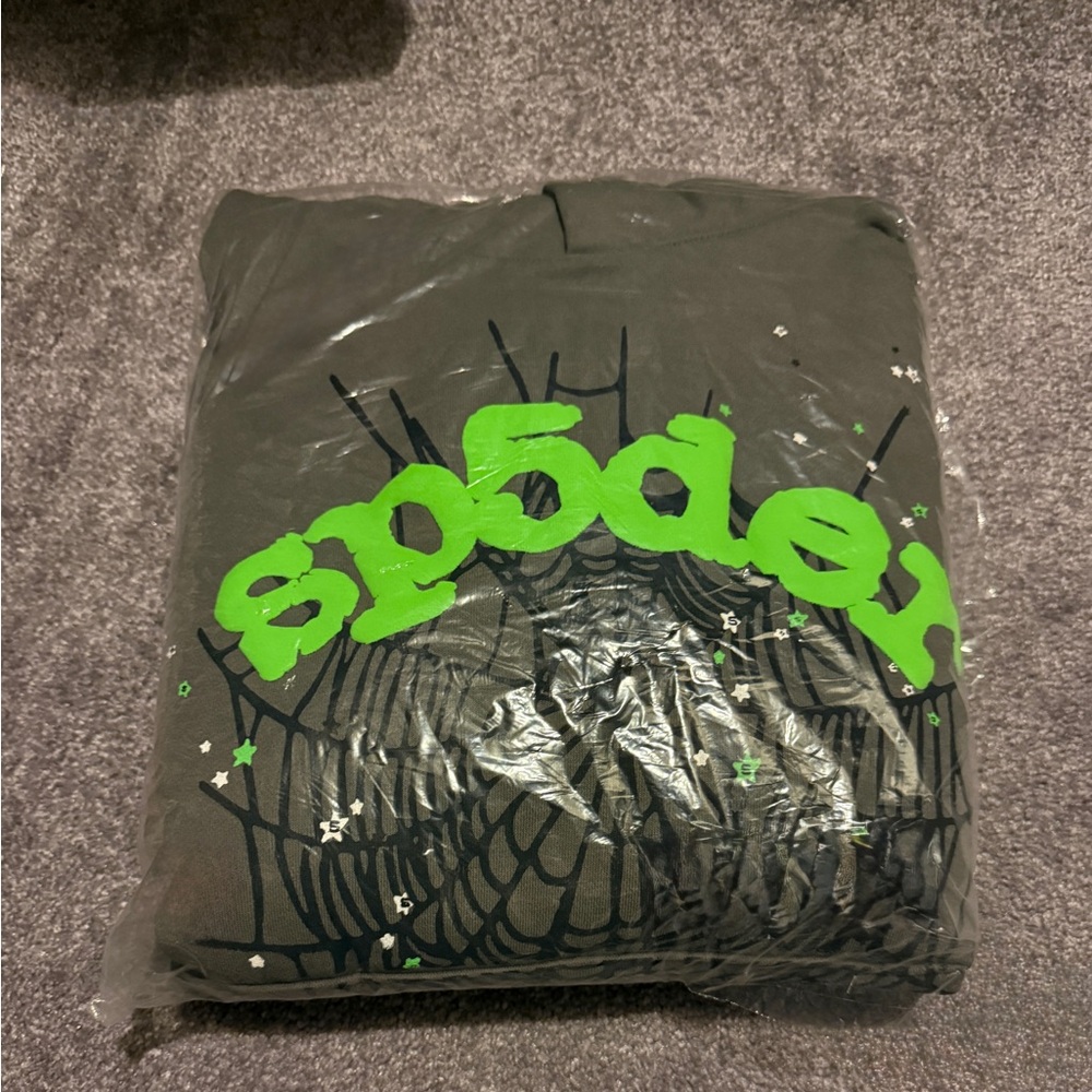 slate grey sp5der hoodie